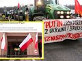 skandaliczny baner na proteście rolników