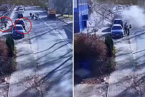 Dźwig przewrócił się na kontener pracowniczy w Wieliczce