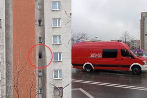 Pożar w bloku w Krakowie