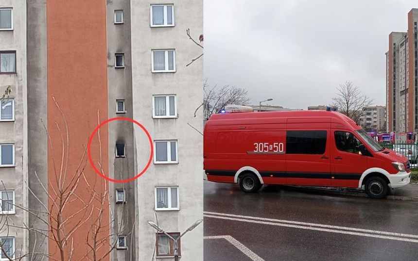 Pożar w bloku w Krakowie