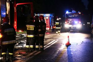 Wypadek busa na A4