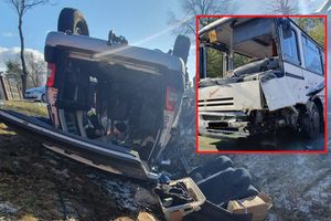 Kadłubówka. Wypadek autobusu i citroena