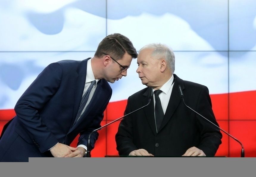 Piotr Muller i Jarosław Kaczyński