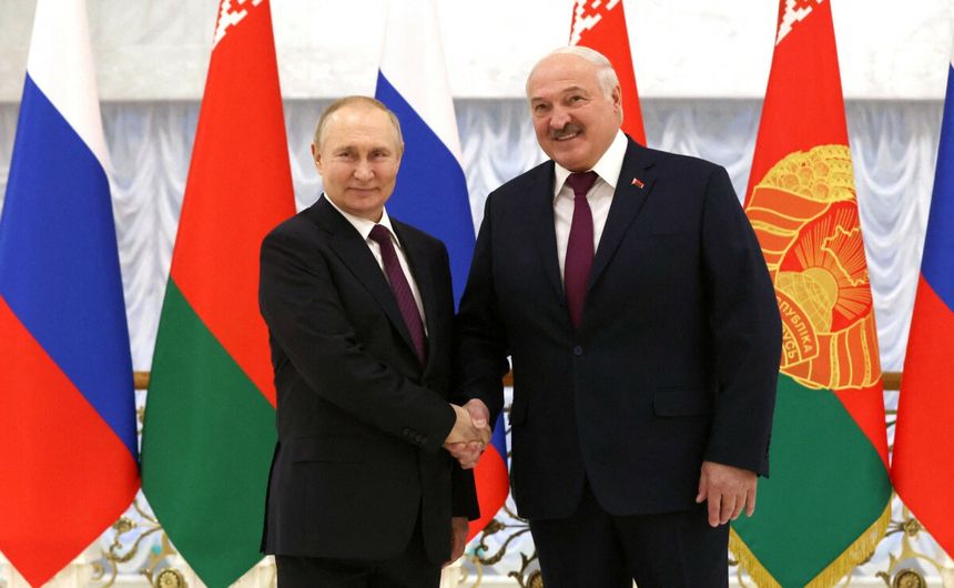 Putin i Łukaszenka w Mińsku