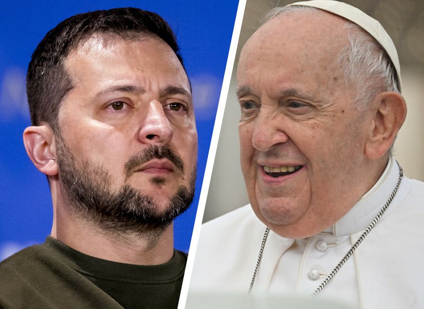 Wołodymyr Zełenski i papież Franciszek