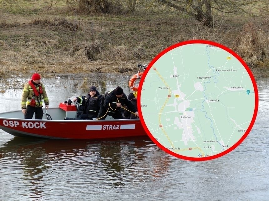 Strażacy na rzece Wieprz