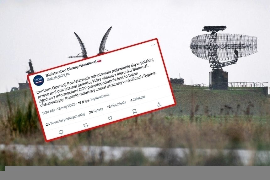 Obiekt z Białorusi na polskim niebie