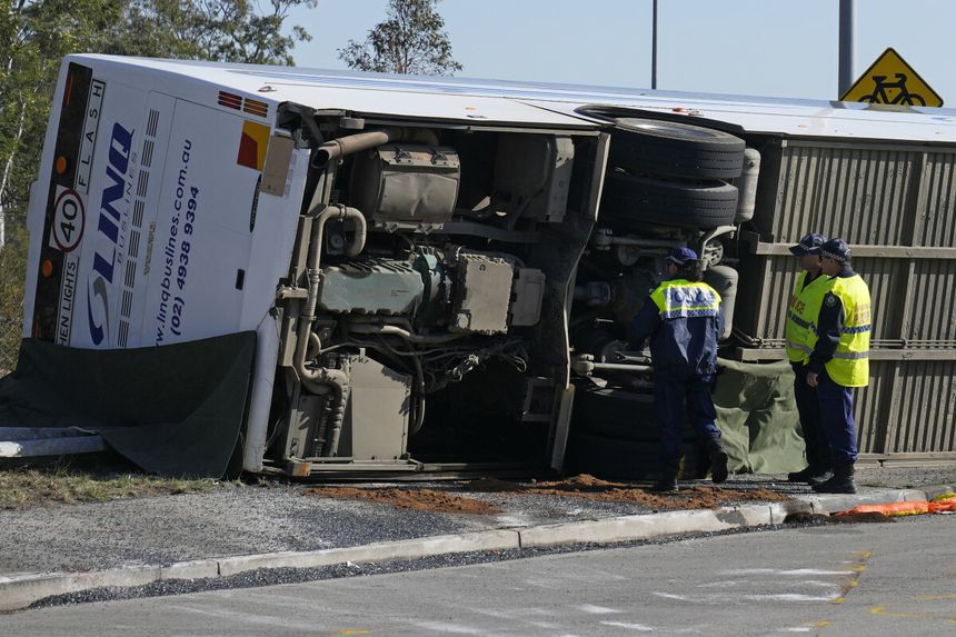 Wypadek autobusu niedaleko Sydney