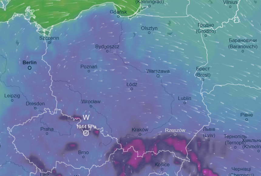 Mapa pogodowa Polski