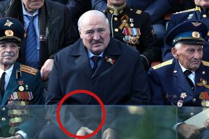 Alaksandr Łukaszenka podczas obchodów Dnia Zwycięstwa
