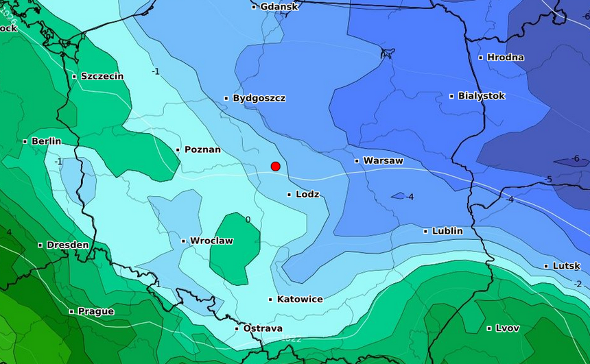 arktyczne powietrze płynie do Polski