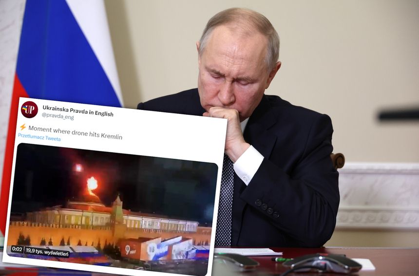 atak dronów na Kremlu