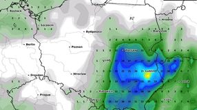Mapa prognozy sumy opadów atmosferycznych w czwartek o północy