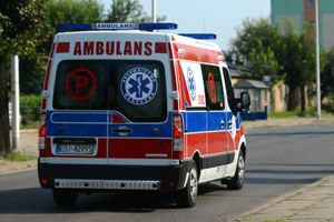 spłonął kamper w Ełku