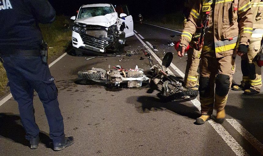 Wypadek motocyklisty w Piotrkowie Pierwszym