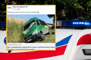 Wypadek busa w Nowym Stawie