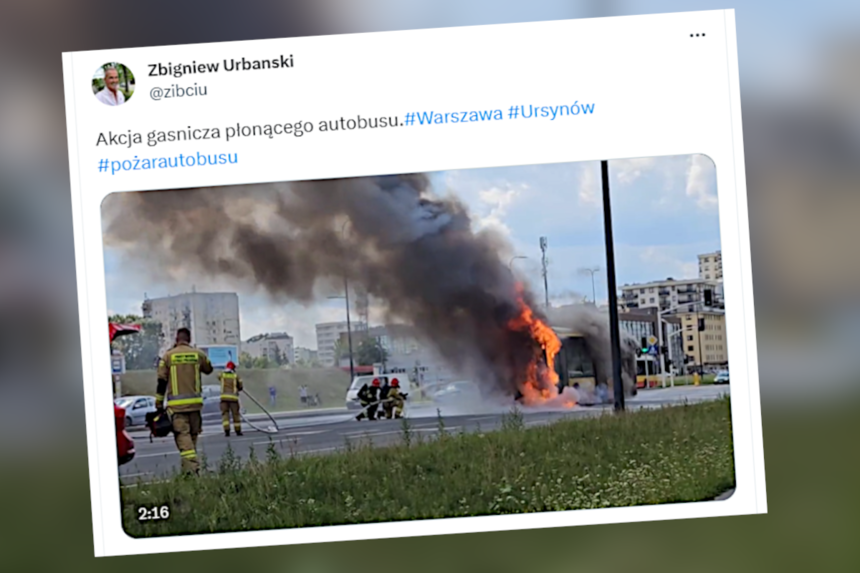 autobus się zapalił