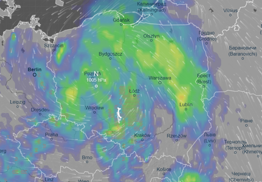 Mapa pogody na poniedziałek 15 maja