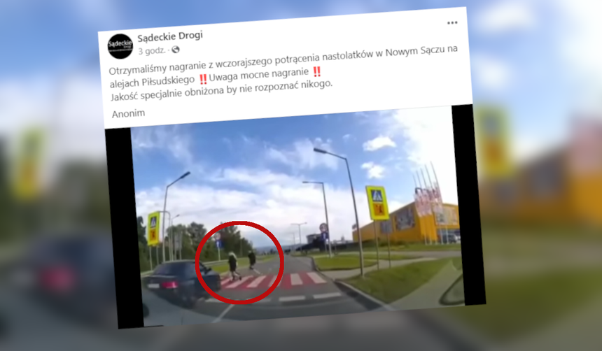 wypadek nastolatków w Nowym Sączu