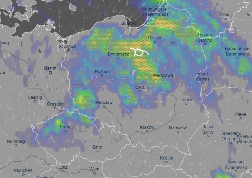 Mapa burzowa Polski