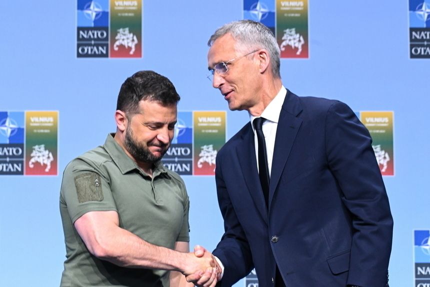 Wołodymyr Zełenski i Jens Stoltenberg
