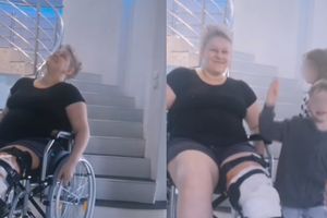 Mama pięcioraczków na wózku