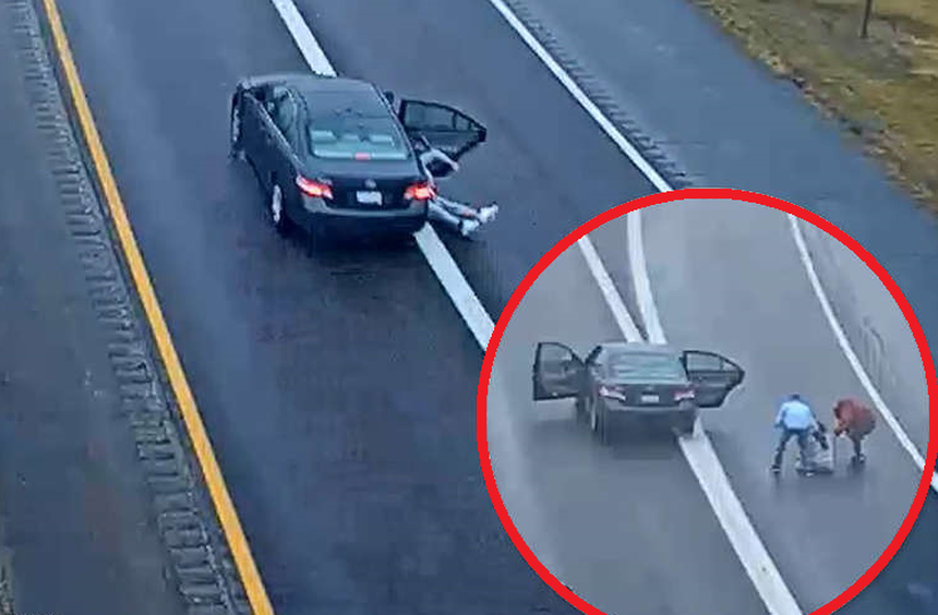 Dziecko wypadło z samochodu na autostradzie