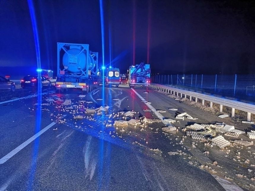 Wypadek na S7 w Górkach Szczukowskich