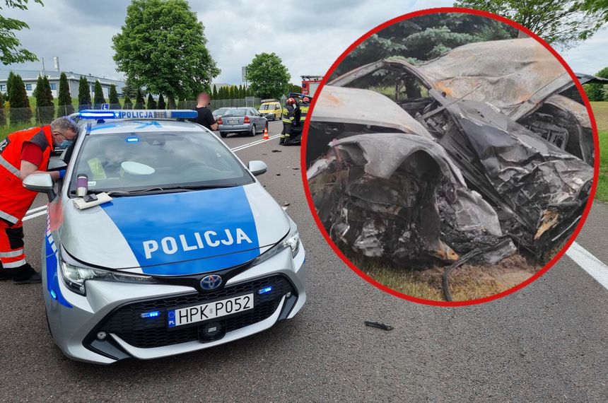 Policja na miejscu wypadku - zdj. ilustracyjne