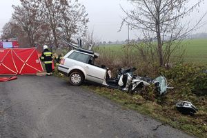 Wypadek pod Namysłowem. Zginął kierowca