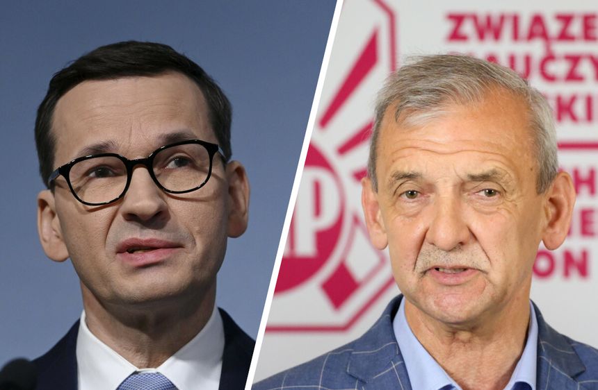 Mateusz Morawiecki i Sławomir Broniarz