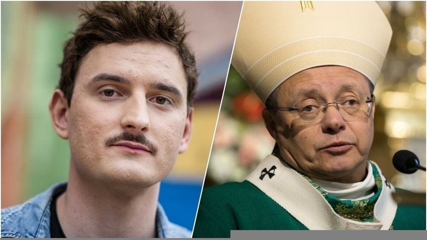 Dawid Podsiadło i abp Grzegorz Ryś