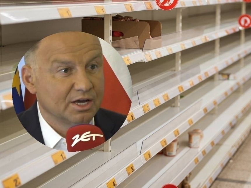 Półki w sklepie, Andrzej Duda