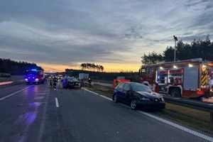 Wypadek na A2 k. Nowego Tomyśla