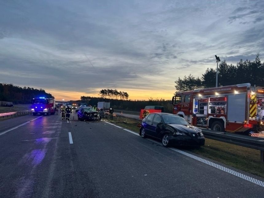 Wypadek na A2 k. Nowego Tomyśla