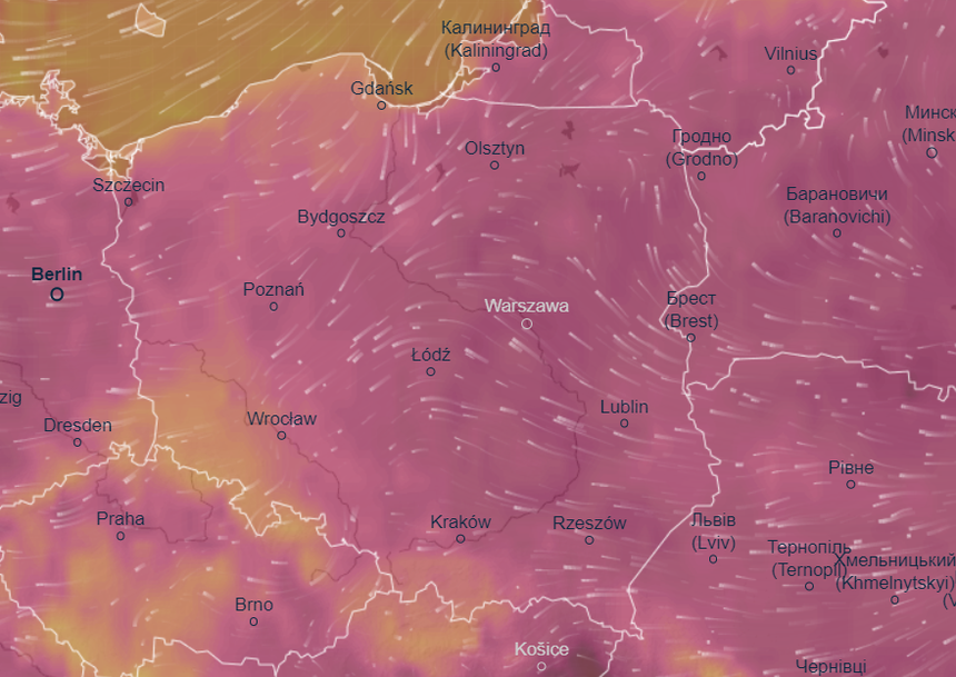Mapa pogodowa Polski