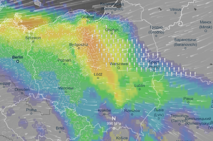Mapa pogodowa Polski
