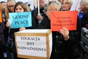 Pikieta nauczycieli przed MEiN, 15.10.2022 r.