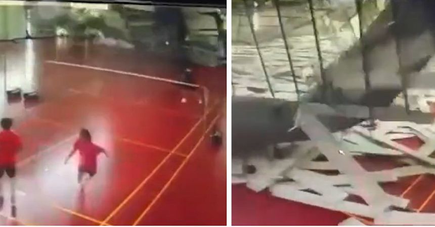 Zawalił się sufit hali szkolnej na Tajwanie