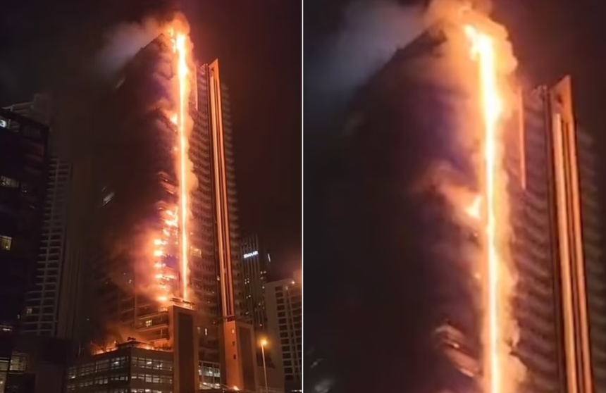 Pożar wieżowca w Dubaju