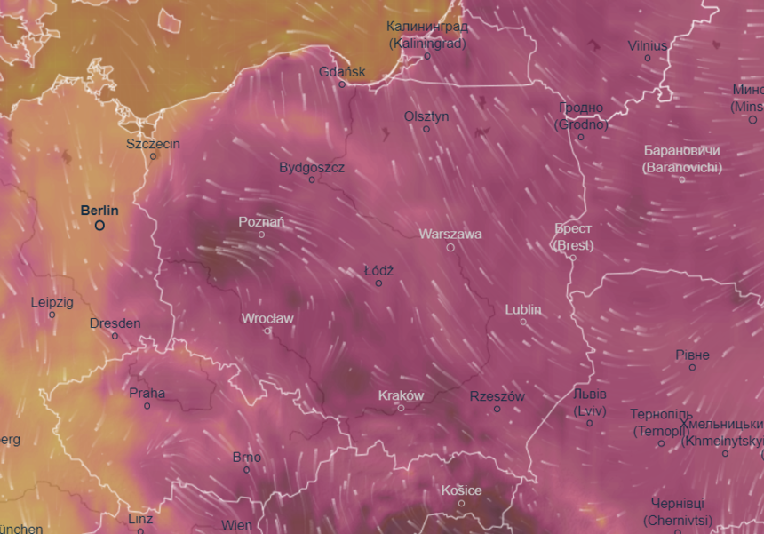 Mapa pogodowa Polski