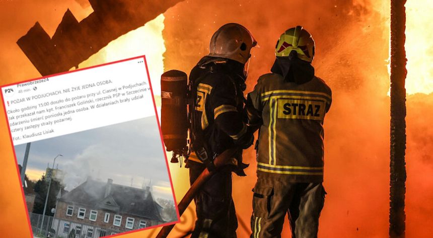 Pożar domu w Szczecinie