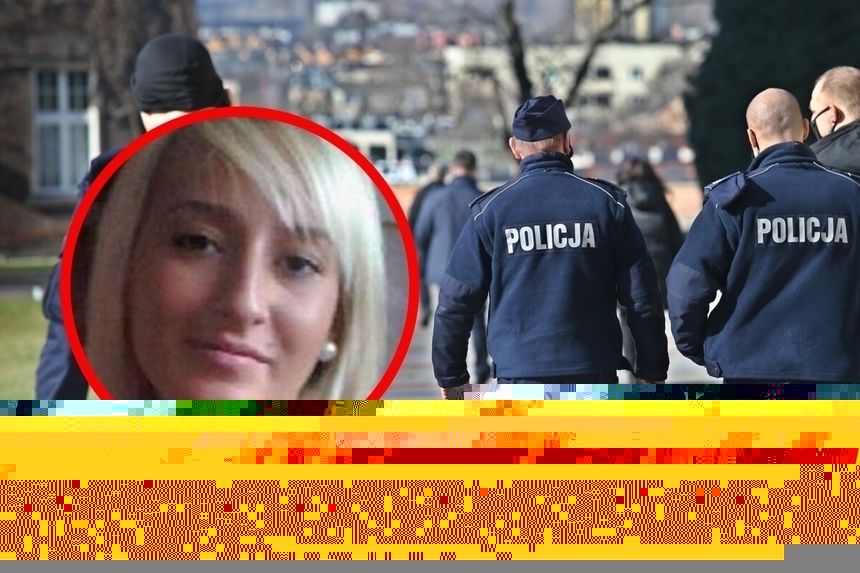Iwona Wieczorek i policjanci