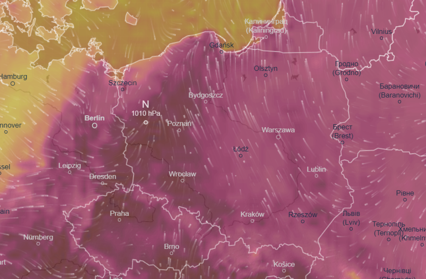 Mapa pogodowa Polski