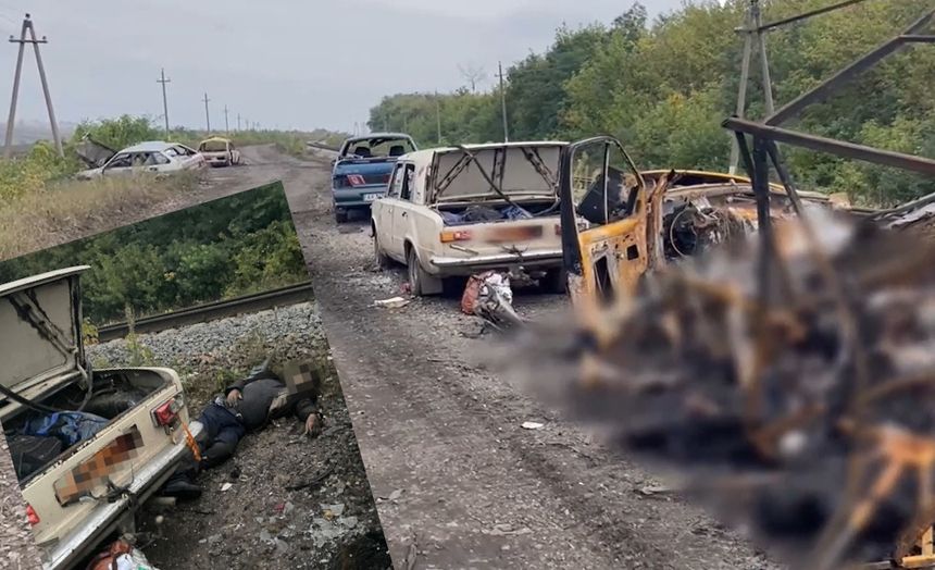 Rosjanie ostrzelali kolumnę aut cywilnym pod Kupiańskiem