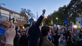 Protest przed ambasadą Rosji w Warszawie