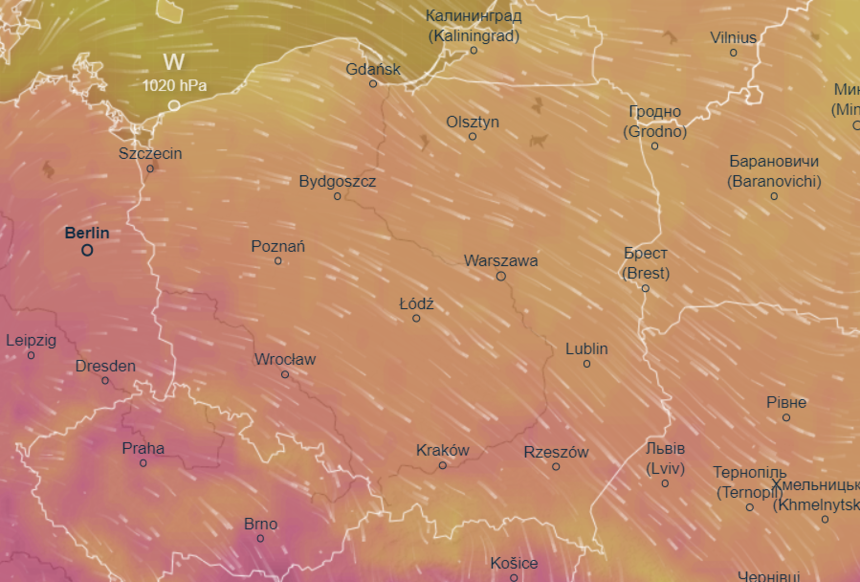 Mapa pogodowa Polski