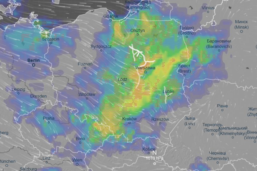 Mapa burzowa Polski - 13 czerwca