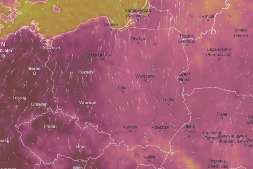 Mapa pogodowa Polski