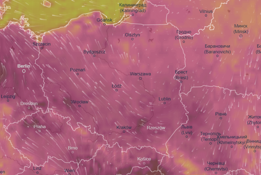Mapa pogodowa Polski
